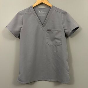 Figs XS Short Sleeve Gray Scrubs Tee Technical Collection